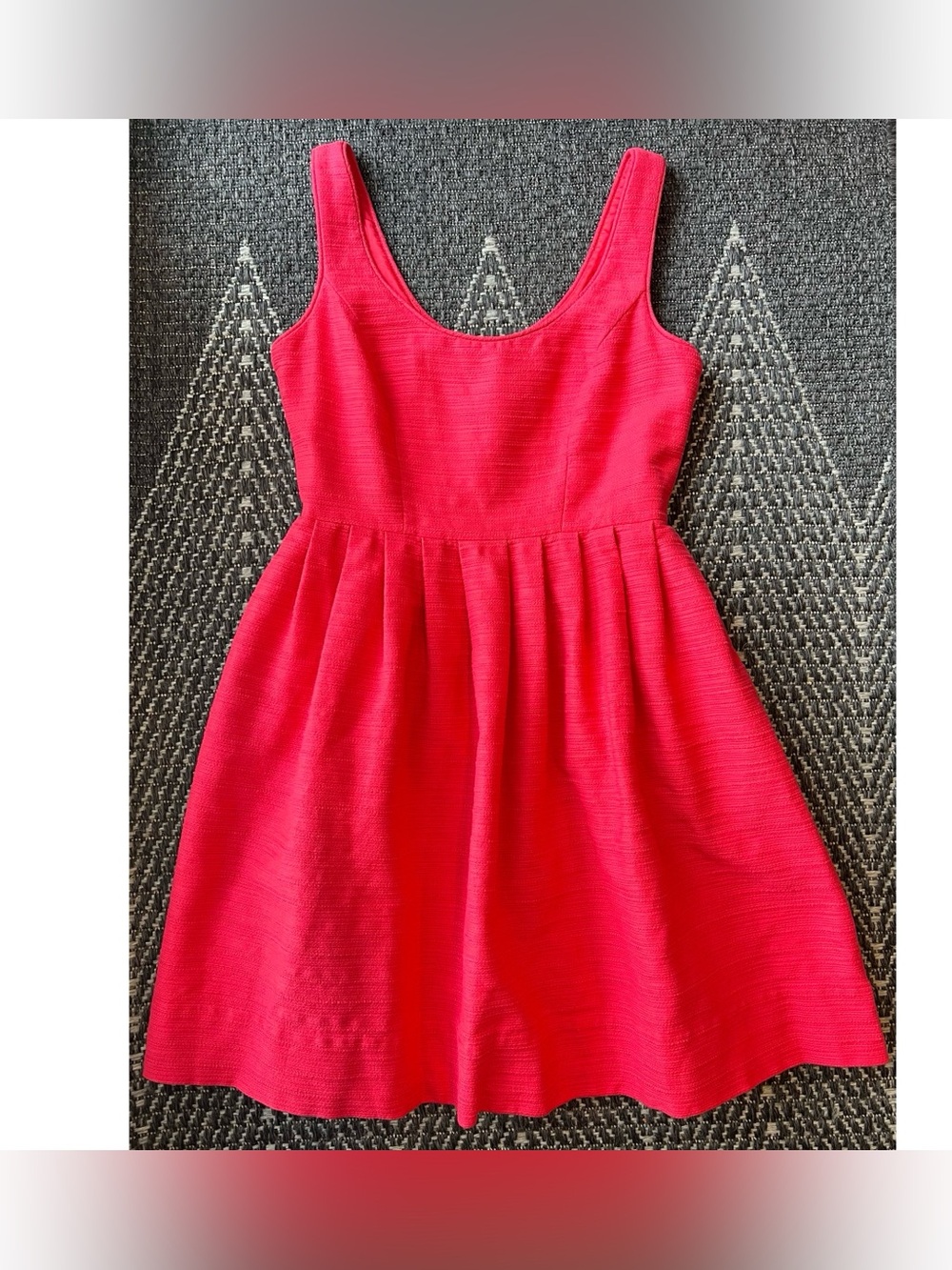 Donna Morgan Coral Pink Cotton Garden Party Cocktail Dress Fit and Flare Size 6